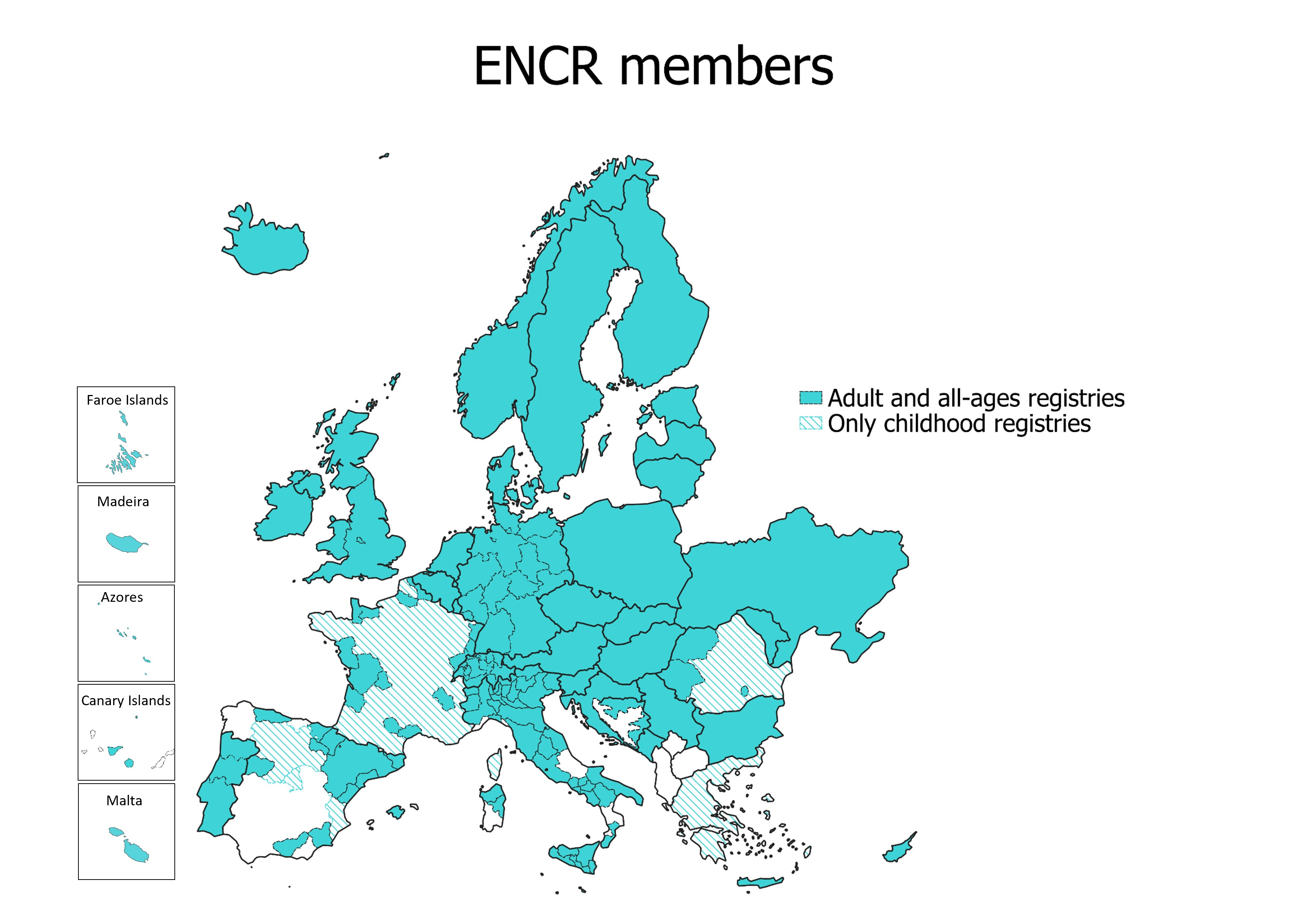 Map of ENCR members December 2025